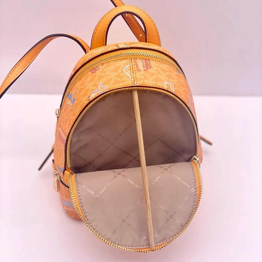 Michael Kors Vibrant Orange Mini Convertible Backpack Crossbody